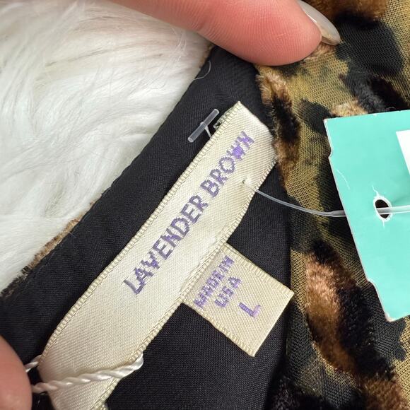 Lavender Brown Stitch Fix Leopard Print Keyhole Detail Shift Dress Large NWT - Picture 6 of 8